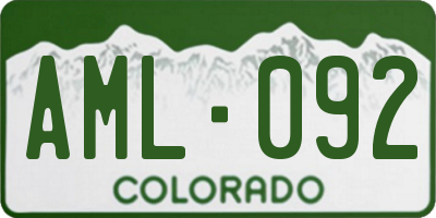 CO license plate AML092