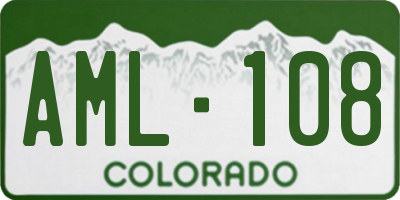 CO license plate AML108