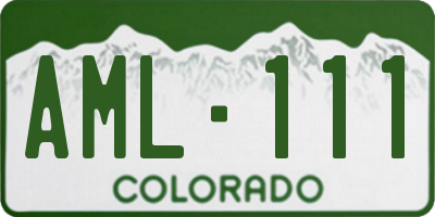 CO license plate AML111