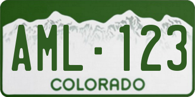 CO license plate AML123
