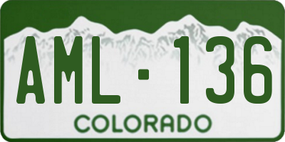 CO license plate AML136