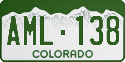 CO license plate AML138