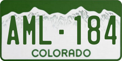 CO license plate AML184