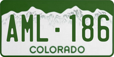 CO license plate AML186