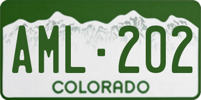 CO license plate AML202