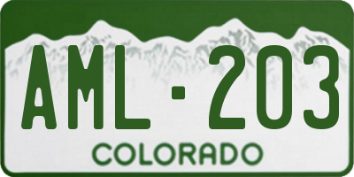 CO license plate AML203
