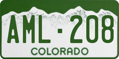 CO license plate AML208