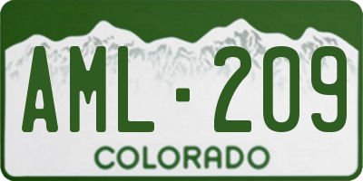 CO license plate AML209