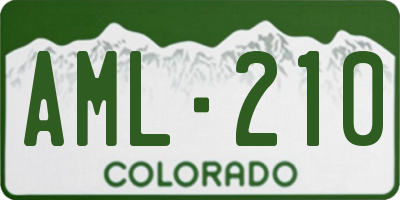 CO license plate AML210