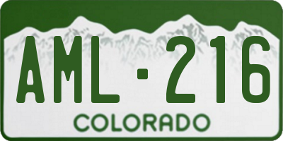 CO license plate AML216