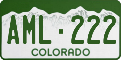 CO license plate AML222