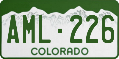 CO license plate AML226