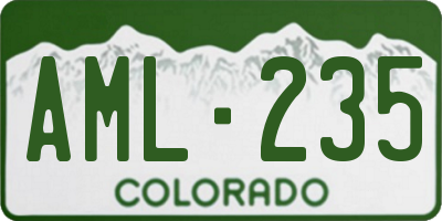 CO license plate AML235