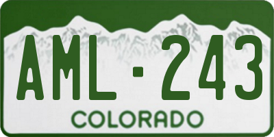 CO license plate AML243