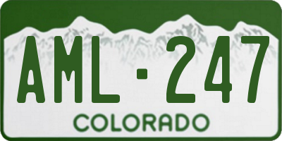 CO license plate AML247