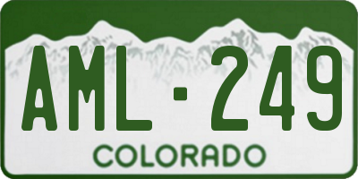 CO license plate AML249