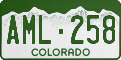 CO license plate AML258
