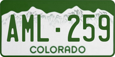 CO license plate AML259
