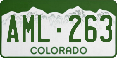 CO license plate AML263