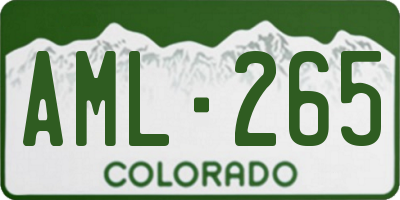 CO license plate AML265