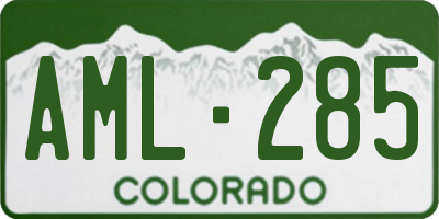 CO license plate AML285