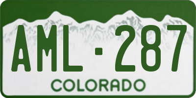 CO license plate AML287