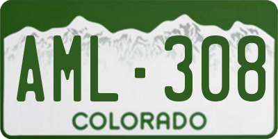 CO license plate AML308
