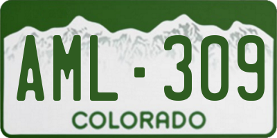 CO license plate AML309