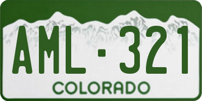 CO license plate AML321