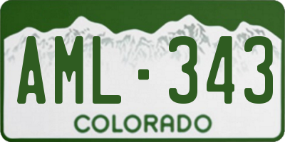 CO license plate AML343