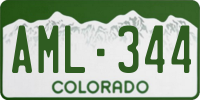 CO license plate AML344
