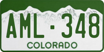 CO license plate AML348