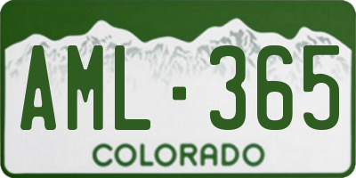 CO license plate AML365