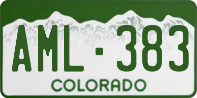 CO license plate AML383