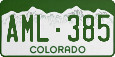 CO license plate AML385