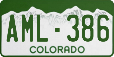 CO license plate AML386