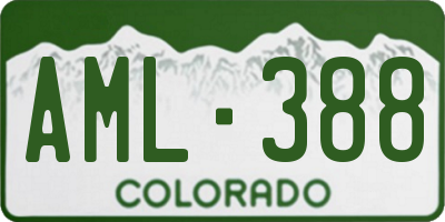 CO license plate AML388