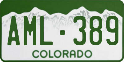 CO license plate AML389