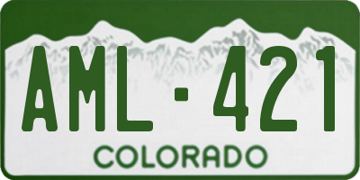 CO license plate AML421