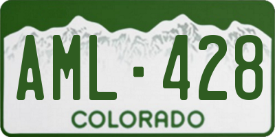 CO license plate AML428