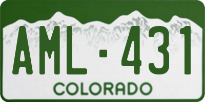 CO license plate AML431
