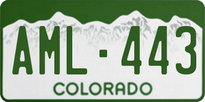 CO license plate AML443