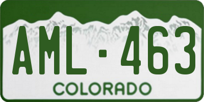 CO license plate AML463