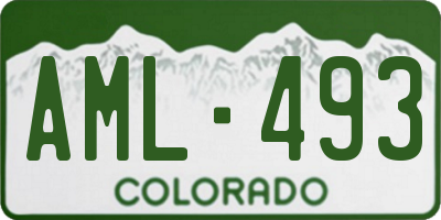 CO license plate AML493