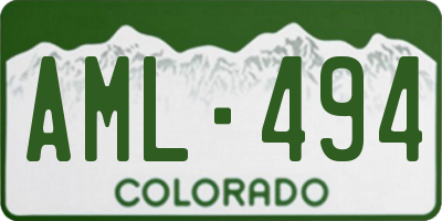 CO license plate AML494