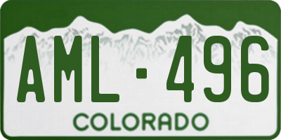 CO license plate AML496