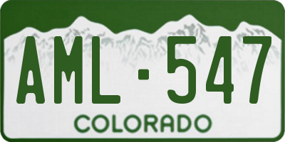 CO license plate AML547
