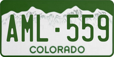 CO license plate AML559