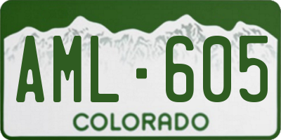 CO license plate AML605
