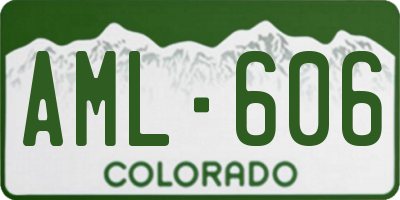 CO license plate AML606